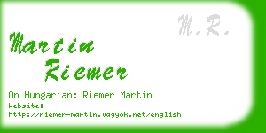 martin riemer business card